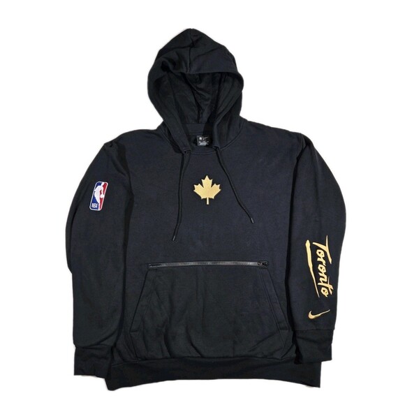 Nike Toronto Raptors 20/21 City Edition Courtside Pullover Hoodie Black Mens 2XL - Picture 1 of 12